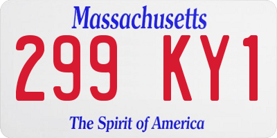 MA license plate 299KY1