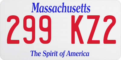 MA license plate 299KZ2