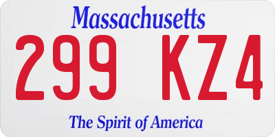MA license plate 299KZ4