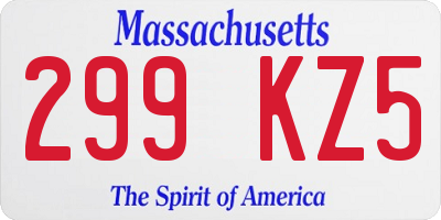 MA license plate 299KZ5