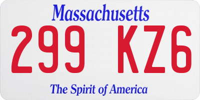 MA license plate 299KZ6