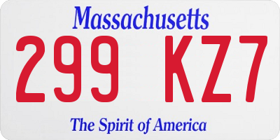 MA license plate 299KZ7