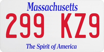 MA license plate 299KZ9