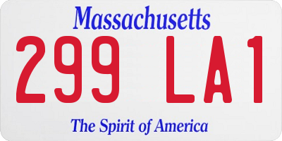 MA license plate 299LA1