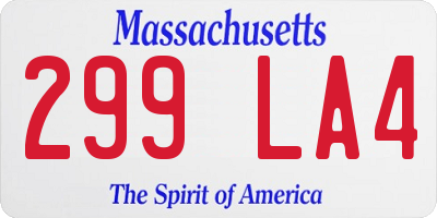 MA license plate 299LA4