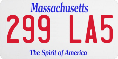 MA license plate 299LA5