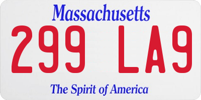 MA license plate 299LA9