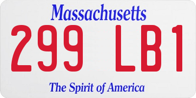 MA license plate 299LB1