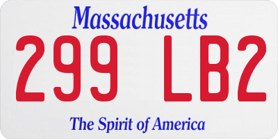 MA license plate 299LB2