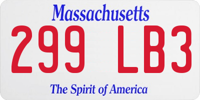 MA license plate 299LB3