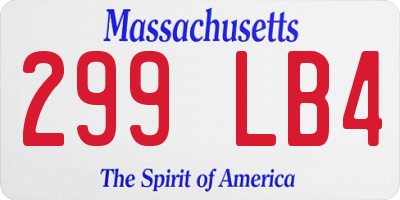 MA license plate 299LB4