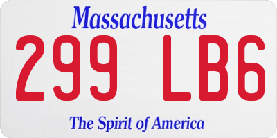 MA license plate 299LB6