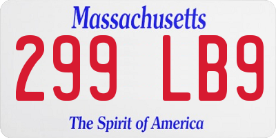 MA license plate 299LB9