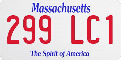 MA license plate 299LC1
