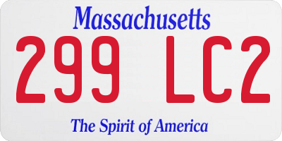 MA license plate 299LC2
