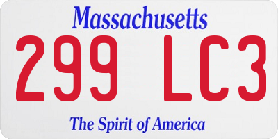 MA license plate 299LC3
