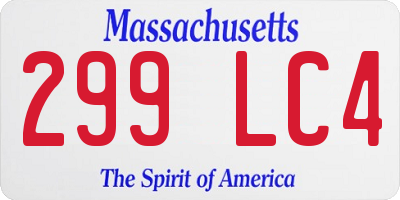 MA license plate 299LC4