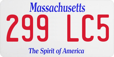 MA license plate 299LC5
