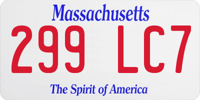 MA license plate 299LC7