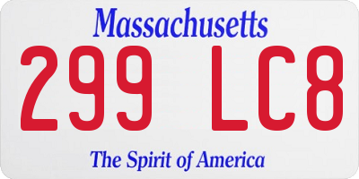 MA license plate 299LC8