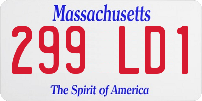 MA license plate 299LD1