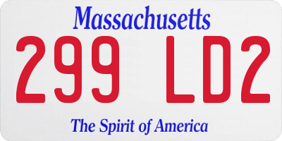 MA license plate 299LD2