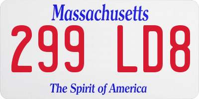 MA license plate 299LD8
