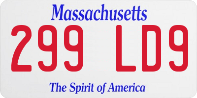 MA license plate 299LD9