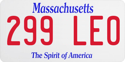 MA license plate 299LE0