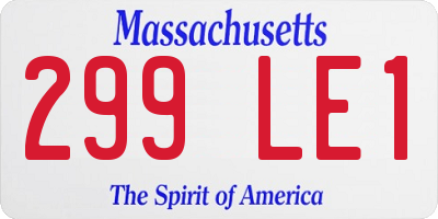 MA license plate 299LE1