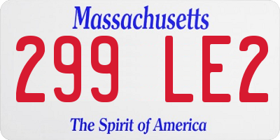MA license plate 299LE2