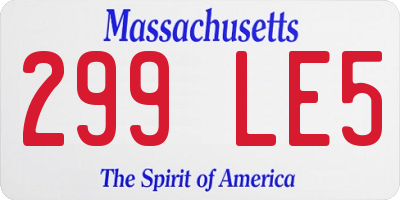 MA license plate 299LE5
