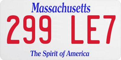 MA license plate 299LE7