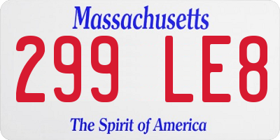 MA license plate 299LE8
