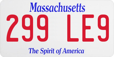 MA license plate 299LE9