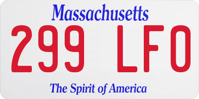 MA license plate 299LF0