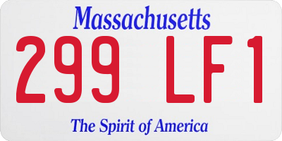 MA license plate 299LF1