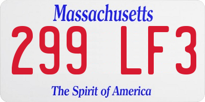 MA license plate 299LF3