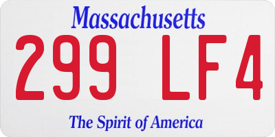 MA license plate 299LF4