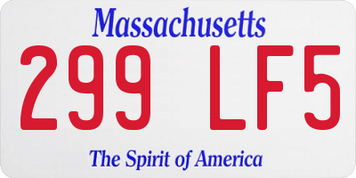 MA license plate 299LF5