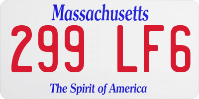 MA license plate 299LF6