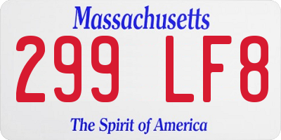 MA license plate 299LF8