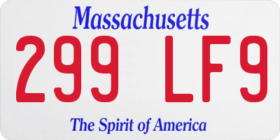 MA license plate 299LF9