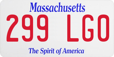 MA license plate 299LG0