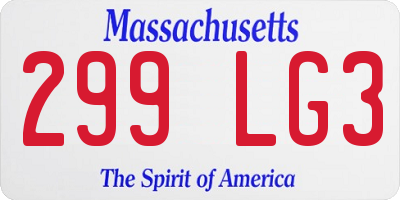 MA license plate 299LG3