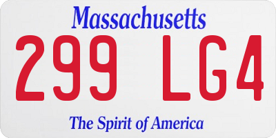 MA license plate 299LG4