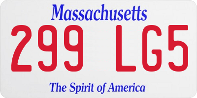 MA license plate 299LG5
