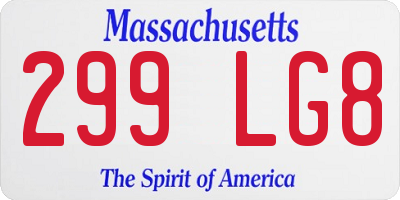 MA license plate 299LG8