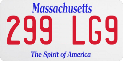MA license plate 299LG9