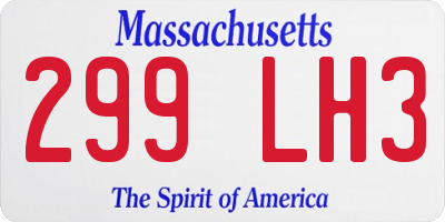 MA license plate 299LH3